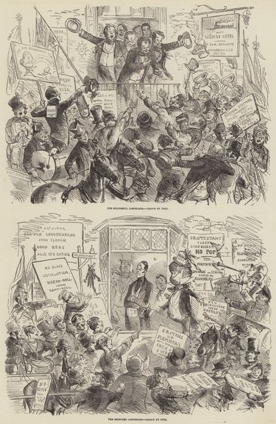 The Election of 1852 by Hablot Knight Browne